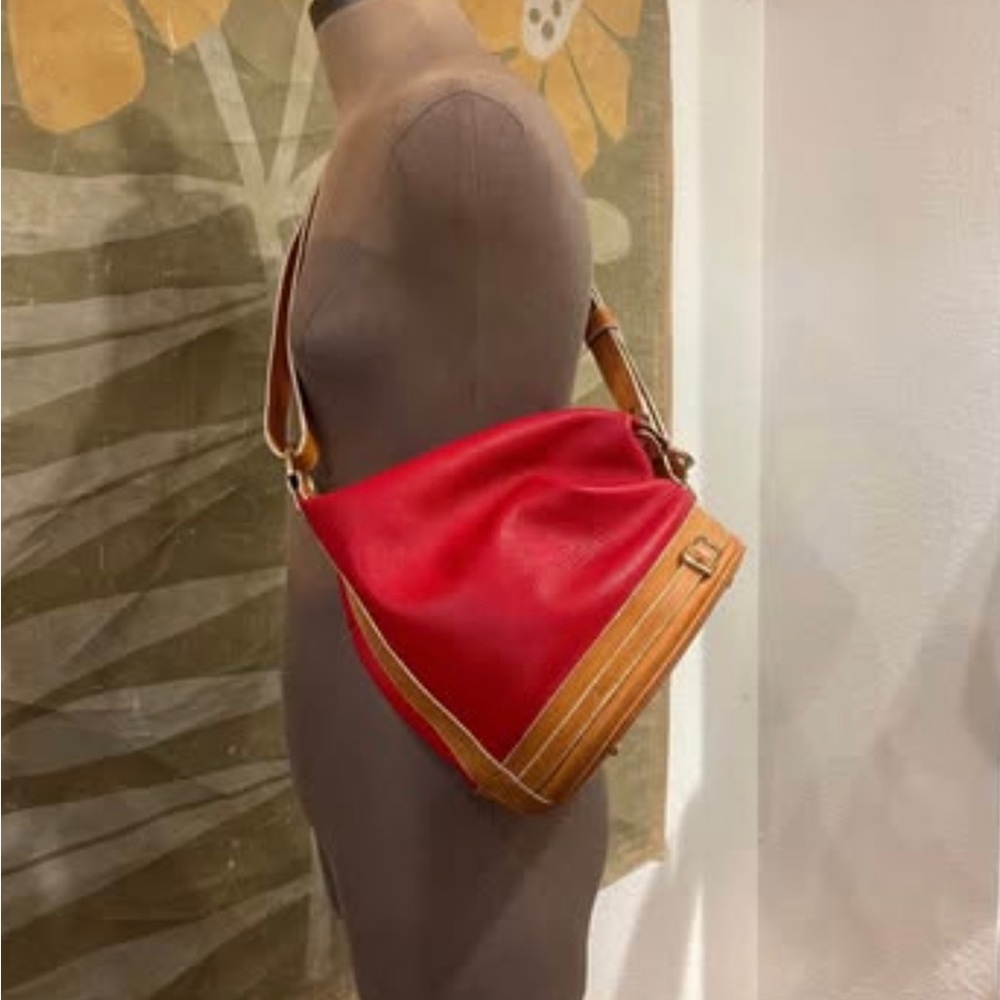 Valentina Bucket Bag w/ Pebbled Leather